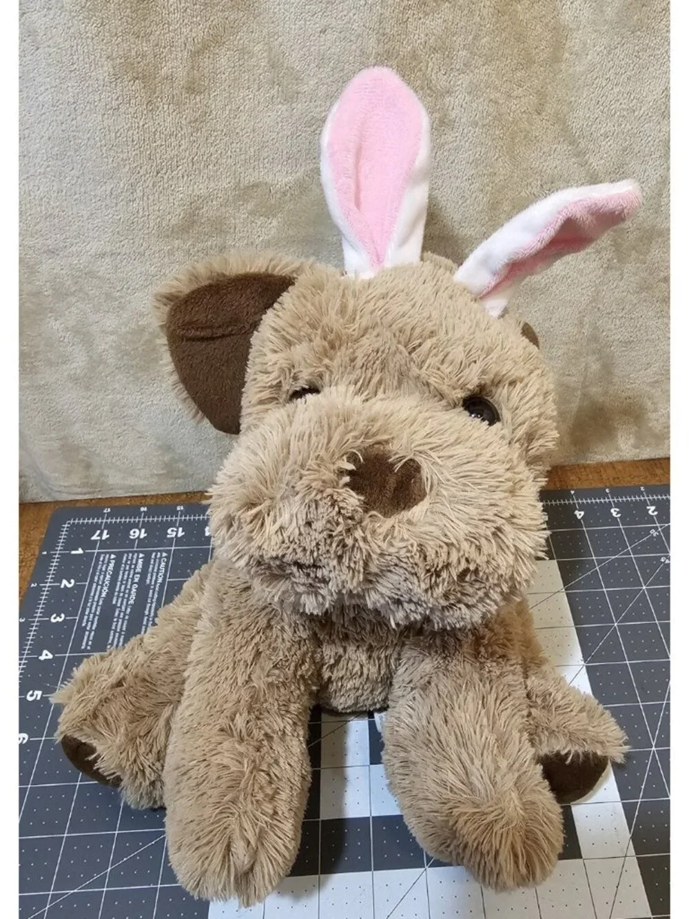 Russell Stover Puppy Dog Plush Easter Bunny Rabbit Ears 12